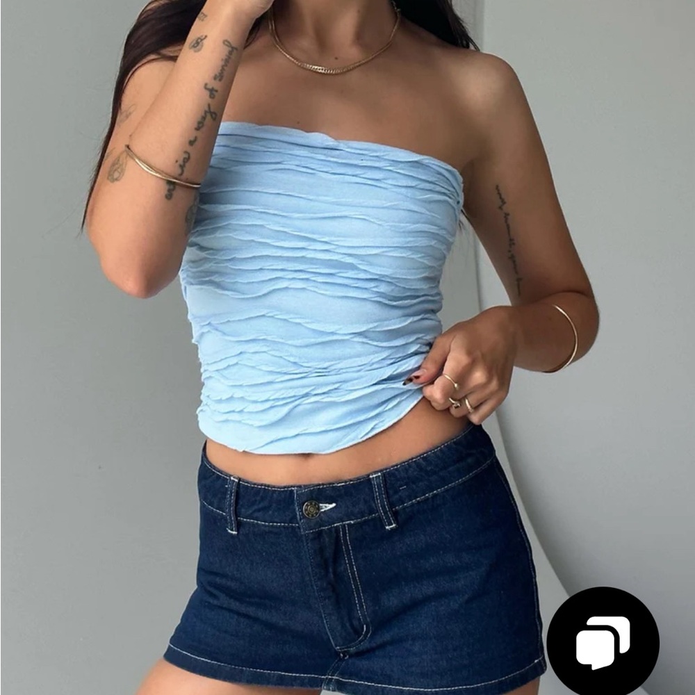 Princess Polly light blue tube top